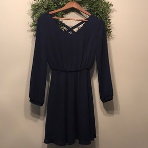 Navy blue long sleeve dress